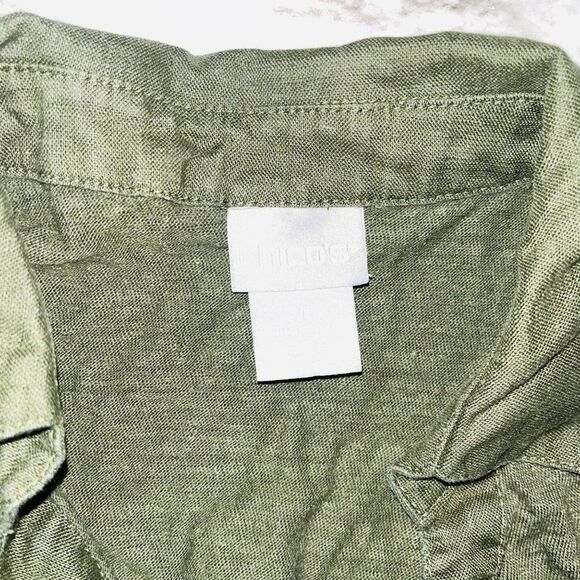 Chico's | Sleeveless Linen Utility Tank Top | Green | Womens | 1/M - Picture 4 of 6